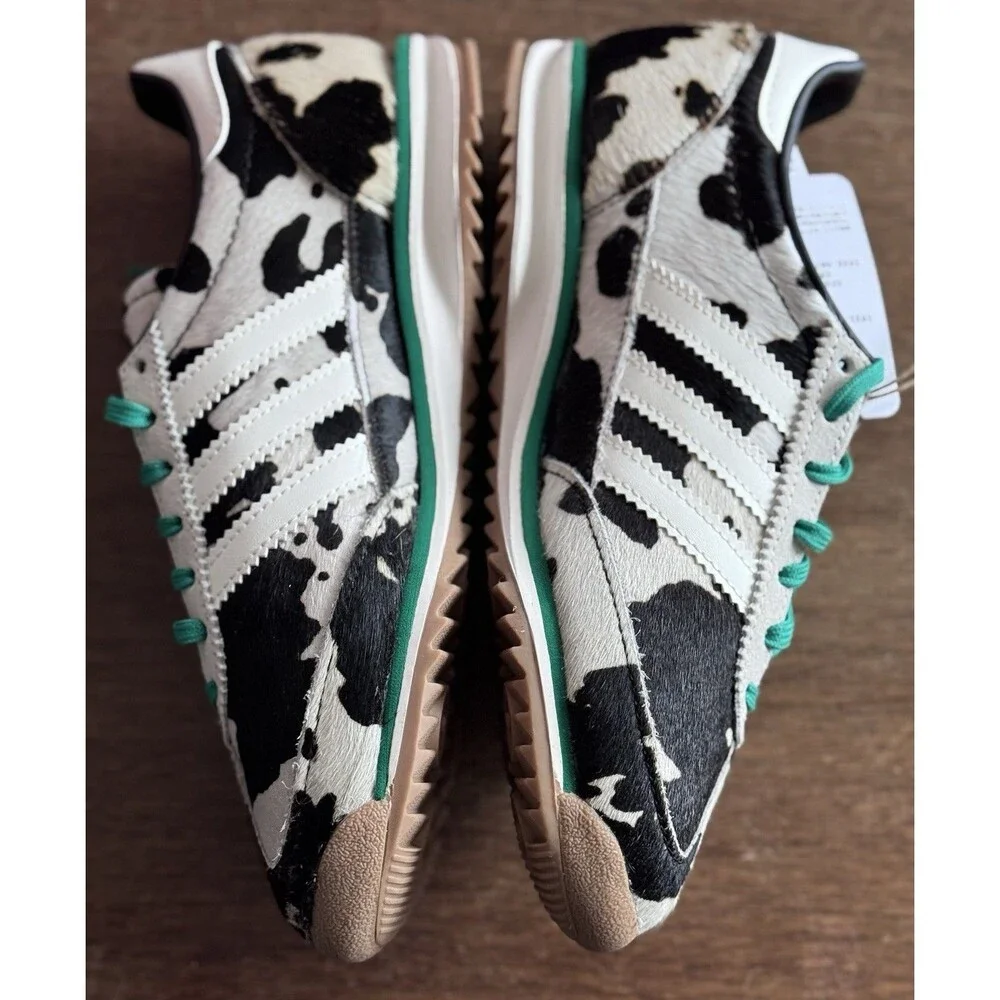Women’s Size 5.5 adidas SL 72 OG Cow Print Green Black White JR1639 NIB